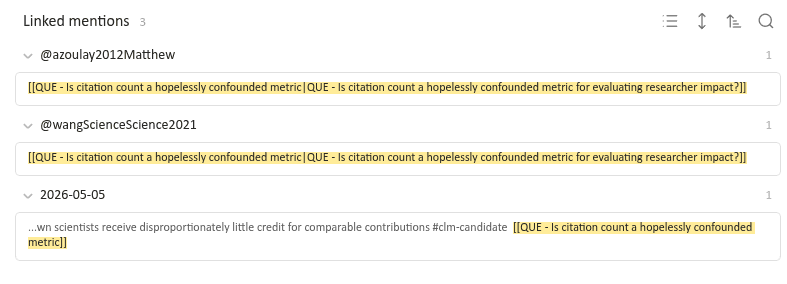 linked mentions