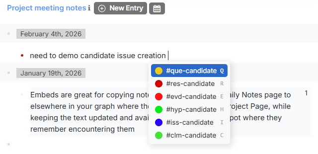 the candidate node creation menu